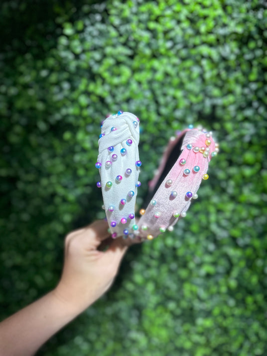 Multi Color Pearl Headband Collection