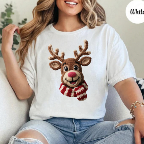 Faux Yarn Reindeer Graphic Tee