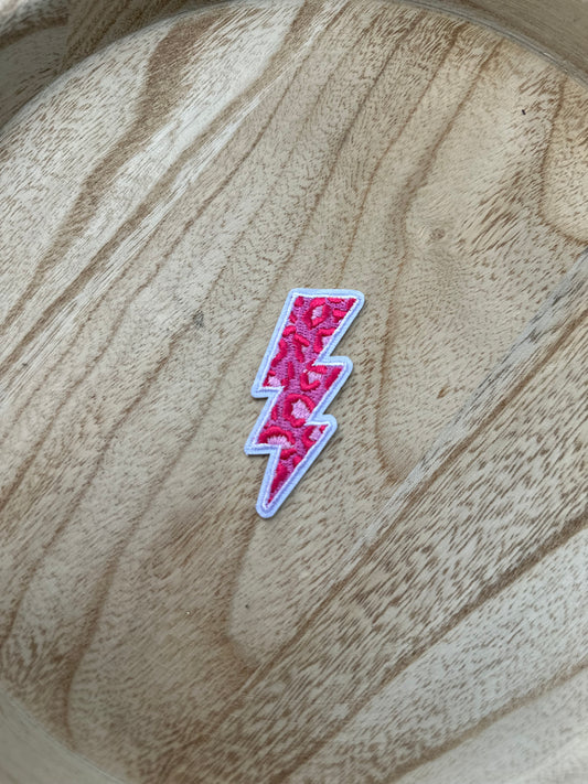Pink Leopard Bolt Patch