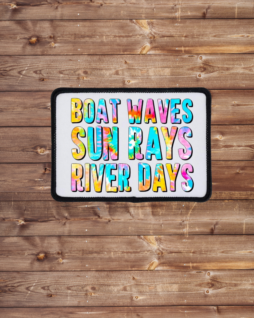 Boat Waves Sun Rays River Days Iron on Patch
