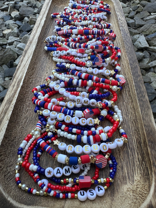 Red White & Blue Bracelets