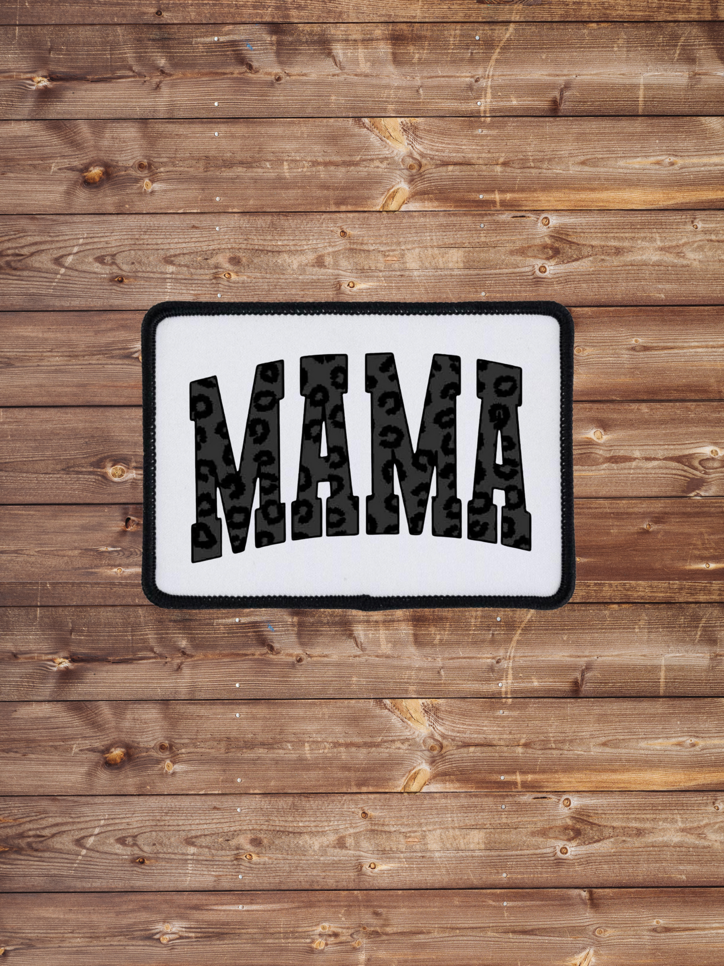 Black Leopard MAMA Iron on Patch