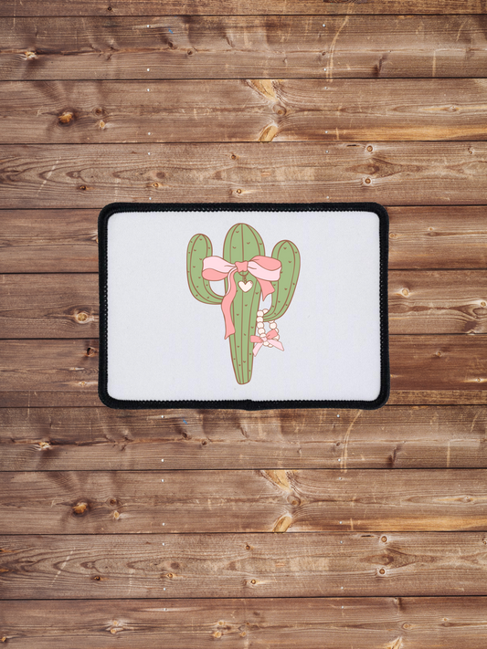 Cactus With Bow Iron on Patch