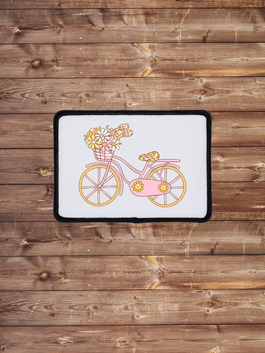 Floral Bike Iron on Patch