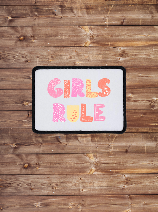 Girls Rule Iron on Patch