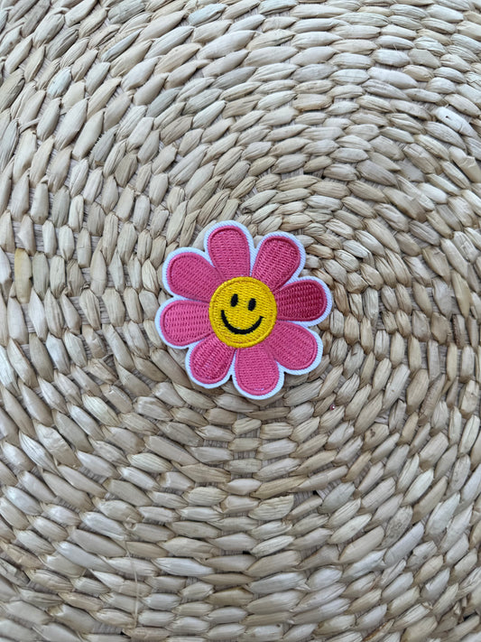 Happy Face Flower Iron on Patch