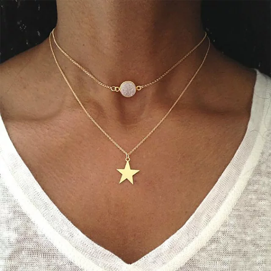 Druzy & Star Necklace
