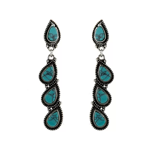 Turquoise Multi Drop Earrings