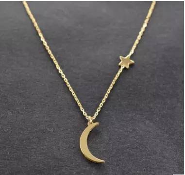Gold Moon & Star Necklace
