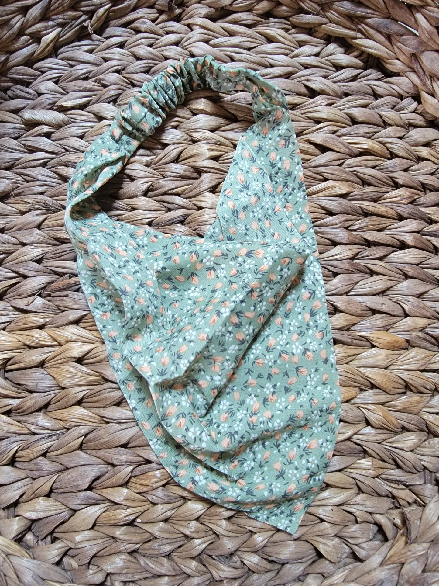 Olive Floral Bandana Hair Scarf