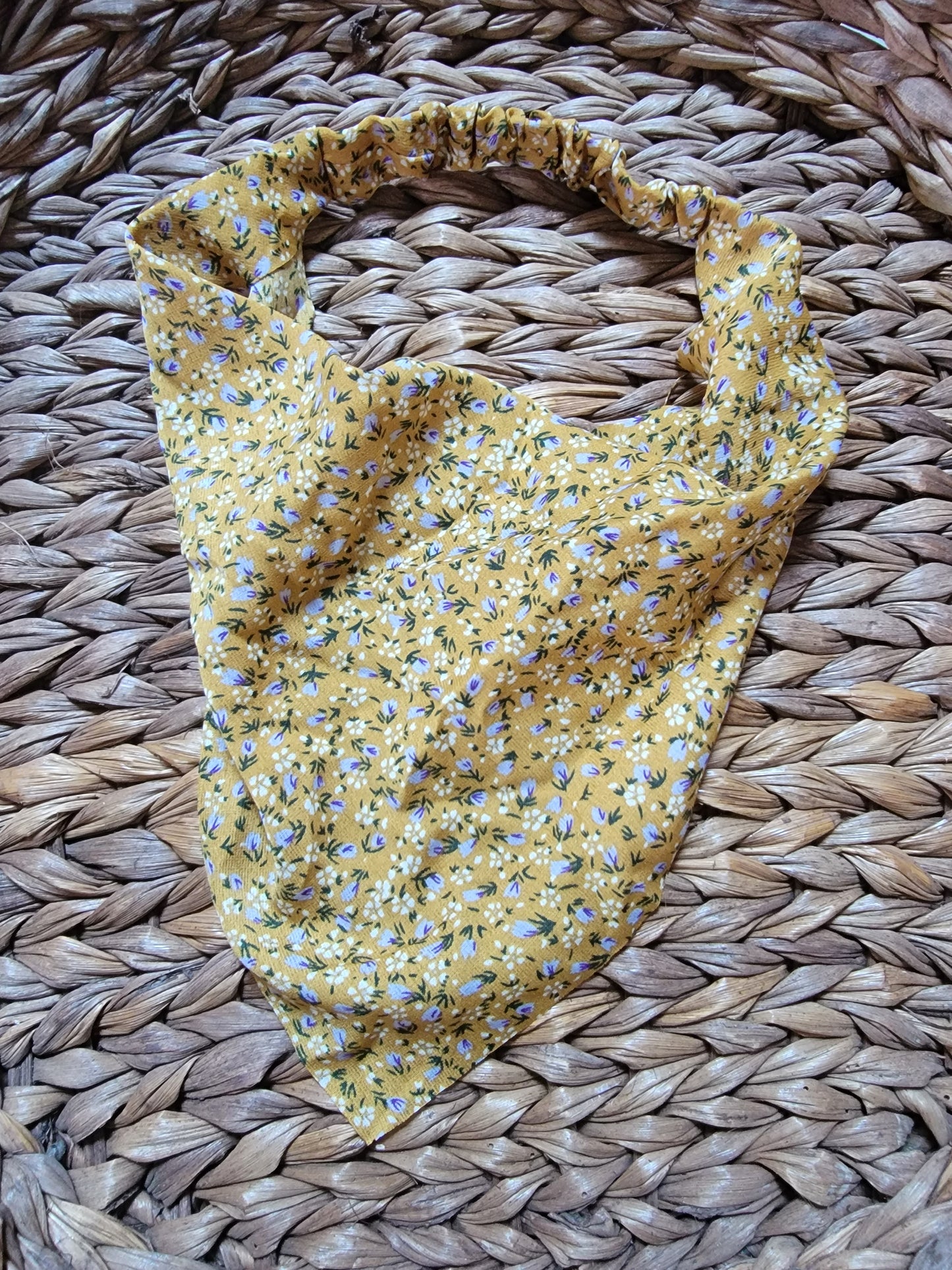 Mustard Floral Bandana Hair Scarf