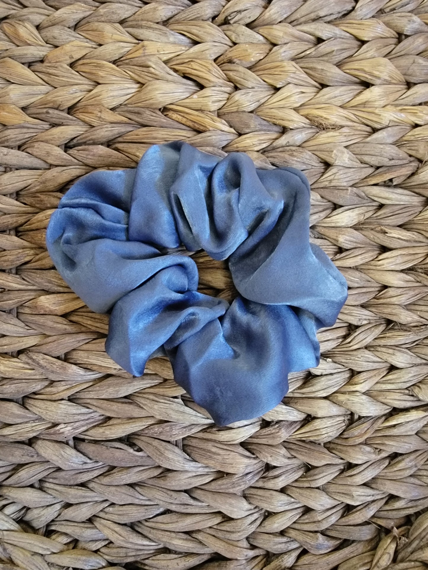 Dusty Blue Satin Scrunchie