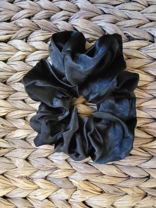 Black Satin Scrunchie