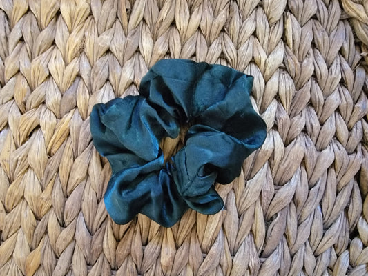 Hunter Green Satin Scrunchie