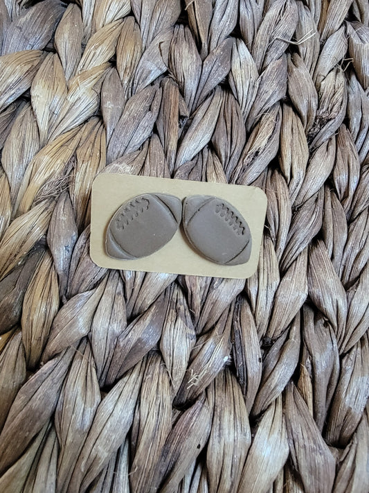 Brown Football Clay Studs