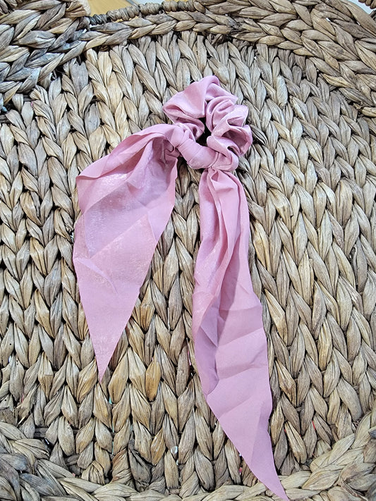 Pink Satin Hair Scarf