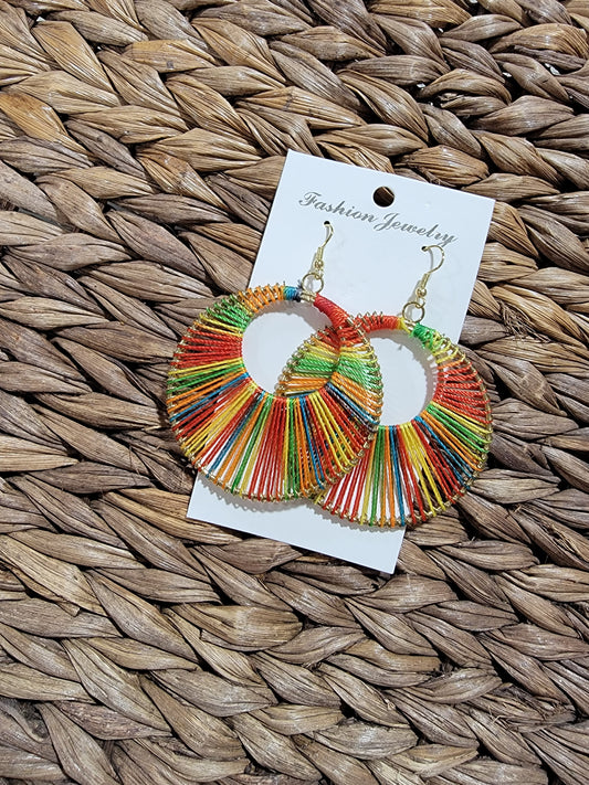 Rainbow Cord Dangle Earrings