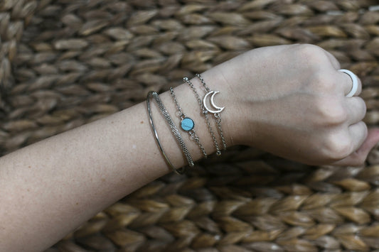 Turquoise & Moon Bracelet Set