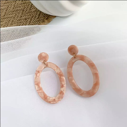 Peach Acrylic Dangle Earrings