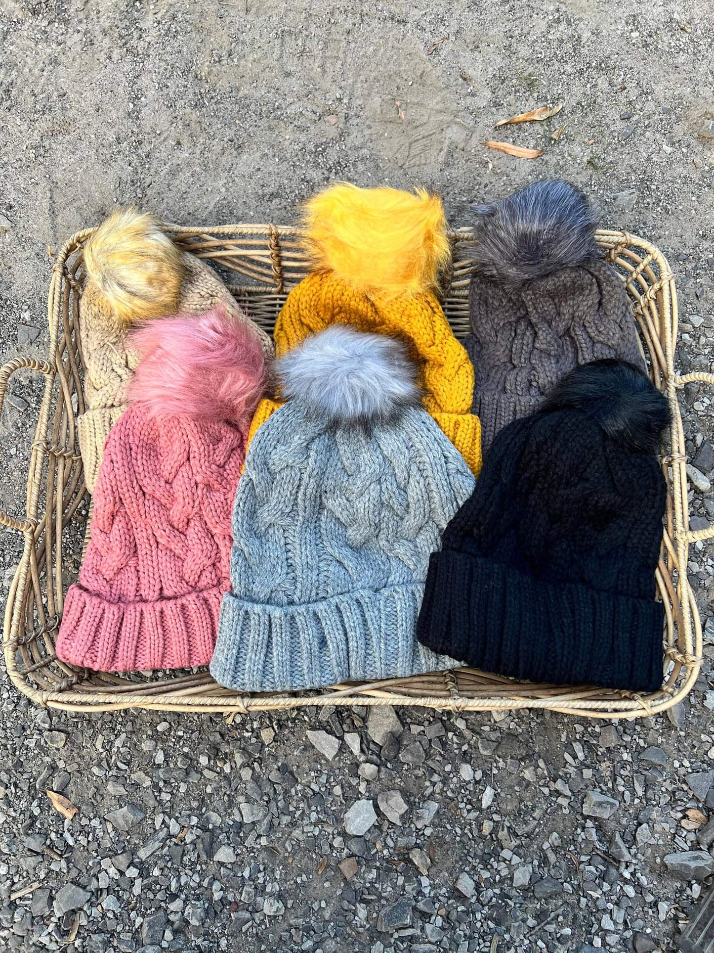 Solid Knit Pom Pom Beanie